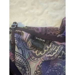Natori Slip Dress Chemise Spaghetti Straps Purple Paisley Multicolor Midi Size L thumbnail 15