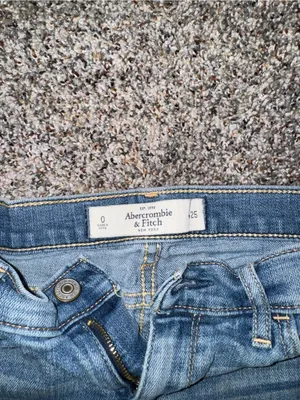 Abercrombie & Fitch Light Wash Distressed Denim Shorts thumbnail 3