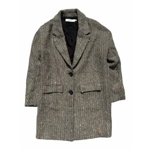 ASTR The Label Keller Coat Women S Herringbone Tan Black Wool Blend Preppy thumbnail 6