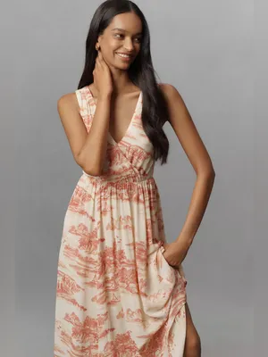 Reformation Farah Midi‎ Dress Toile Print Sleeveless V Neck NWT Size 4 thumbnail 10