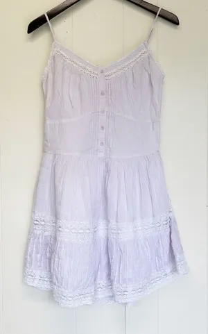 AERIE Button Up Lavender Minidress Large thumbnail 1