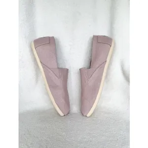 TOMS Woman’s Pink Canvas Slip On Flats Shoes Size 9.5 thumbnail 6