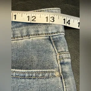 Rhinestone Fringe High-Rise Denim Shorts - Blue size Medium NWT thumbnail 8