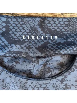 Allfenix Longline Snake Print Sports‎ Bra Grey Black Small EUC Removable Pads thumbnail 4