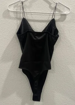 Satin Cowl Neck Bodysuit Size Xs thumbnail 5