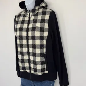 LRL Lauren Active Ralph Lauren Quilted Plaid Full Zip Hoodie Jacket‎ Women LG thumbnail 2
