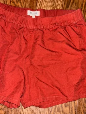 Madewell Linen Blend Easy Pull On Shorts Burnt Orange Size M thumbnail 2