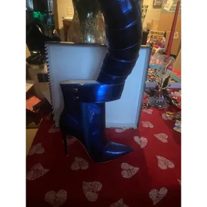 Women's Cape Robbin Blue Heeled Boots Size 6.5 thumbnail 11