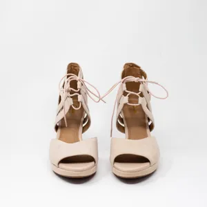 NEW Clarks Women's Mayra Elie Genuine Suede Leather Strappy Heels Nude Beige 9 thumbnail 2