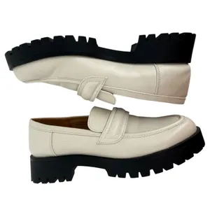 Nine West Womens Gury Slip On Chunky Lug Sole Loafers Cream Size 8.5M Y2K Preppy thumbnail 6
