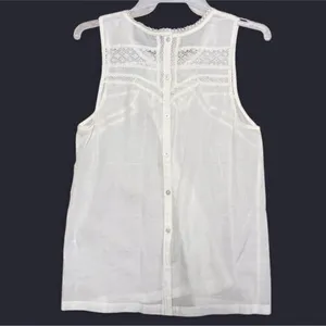 NWT‎ Abercrombie & Fitch Ivory Lace Embroidered Sleeveless Tank Top S Boho thumbnail 6