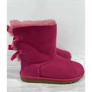 Ugg Mini Bailey Bow Ii Women Ankel Boots Suede Fuchsia Us 6 /Uk 5 /Eu 36 thumbnail 3