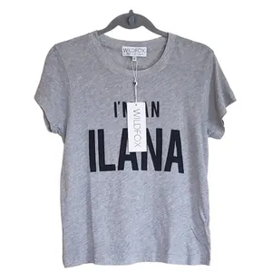 Wildfox Women's I’M AN ILANA Grey Basic Tee Shirt Medium NWT v6x thumbnail 3