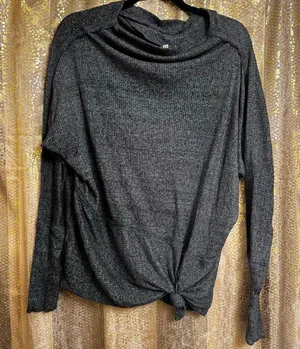 We The Free People Londontown Thermal Tunic Top Charcoal Gray Stretch XS thumbnail 1