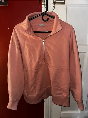 Everlane The Retrack Half-Zip Sweatshirt Light Rose Sustainable Loungewear Cozy thumbnail 2