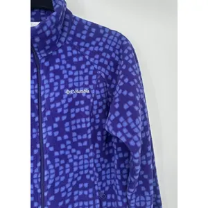Columbia Sportswear Fleece Jacket Women M Blue Purple Geometric Full Zip Outdoor thumbnail 2