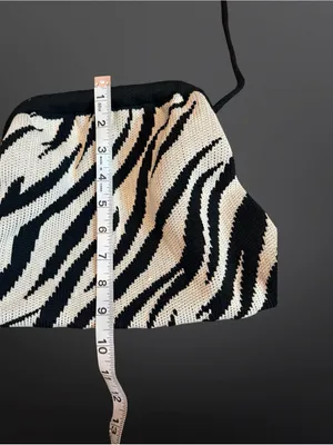 🦓 ZEBRA PRINT KNIT DUMPLING CLUTCH | 2 thumbnail 5