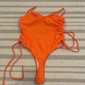 Haloon Womens Ruched Spaghetti Strap Cutout High Leg One Piece Swimsuit Swimwear thumbnail 10