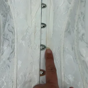 Y2K Coquette Cream Corset Top Sz S Bustier Lace Up Fairycore Bridal Goth thumbnail 8