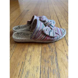 Sam Edelman Shoes Sandals Womens Size 7.5 Multicolor Striped Bow Espadrille thumbnail 3