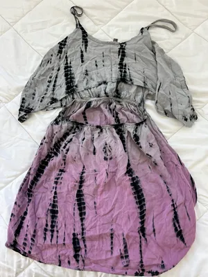 Tye Dye Mini Dress Purple thumbnail 2