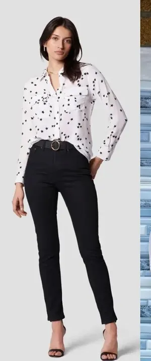 Equipment Star Print Long Sleeve Silk Blouse medium thumbnail 1