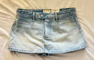 free people denim mini skirt thumbnail 1