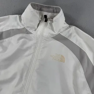 Y2k The North Face Flight Series White Grey Full Zip Windbreaker Jacket Womens M thumbnail 2