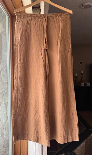 Max Studio Smocked Waist Pants - Tan thumbnail 1