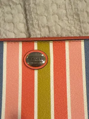 Coach Multicolored Striped Leather Wristlet Clutch thumbnail 2