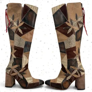 Freebird by Steven Juno Patchwork Knee High Leather Boots Fall Boho Style Size 7 thumbnail 1