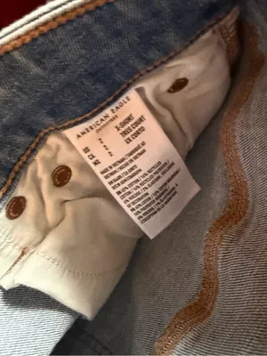 American Eagle Outfitters Light Blue Distressed Wide Leg Jeans thumbnail 4