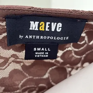 ANTHROPOLOGIE Maeve Brown Lace Button Down Blouse Small thumbnail 10