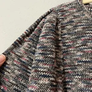 Madewell Rainbow Knit Puff Shoulder Crew Neck Sweater Womens S Boho Fall Cozy thumbnail 5