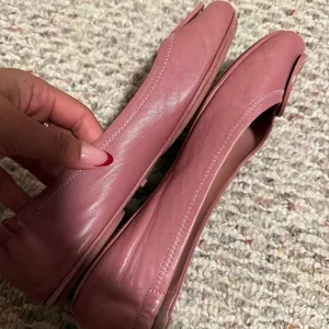 Tory Burch Minnie Travel Ballet with Leather Logo in Rosa- Size 9.5 thumbnail 10