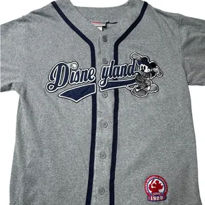 Disney Disneyland 55th Anniversary Mickey Mouse Baseball Jersey Gray Navy Small thumbnail 5