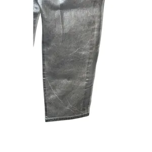 Lucky Brand Women's Jeans 90s Loose High‎ Rise Metallic Crop Shiny Silver 4/27 thumbnail 8