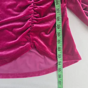 Style Cheat‎ 50O Velvet Mini Dress Long Sleeve Hot Pink Wrap Cocktail Party US 6 thumbnail 14