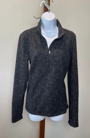 Spyder Active L Charcoal Gray Fleece Quarter‑Zip Pullover High‑Low Hem thumbnail 1