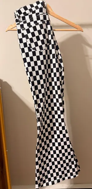 Amazon Checkered bell bottom jeans thumbnail 1