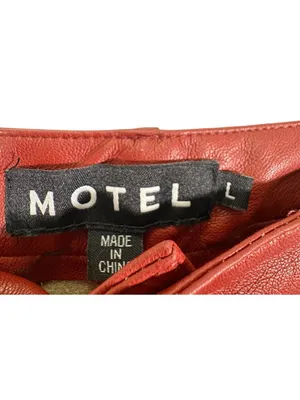 Motel Rocks Faux Leather High Waist Flare Leg Pants Size Large thumbnail 8