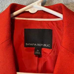 Banana Republic Orange Blazer Jacket Single Button Tailored Fit Fringe Trim SZ 0 thumbnail 6