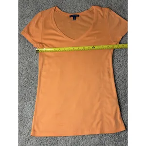 Ralph Lauren Sport Womens Orange Cotton V-Neck Short Sleeve T-Shirt L thumbnail 4