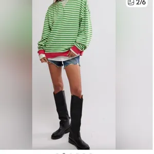 NEW Free People We The Free Classic Striped‎ Oversized Crewneck Sz Sm thumbnail 2