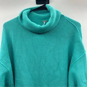 Free People Oasis Blue Softly Structured Knit Tunic Turtleneck Sweater‎ Size XS thumbnail 3