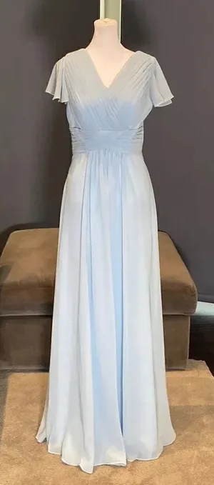 Women’s Blue Chiffon Full Length Bridesmaid Prom Party Dress Size 6 NWOT thumbnail 1