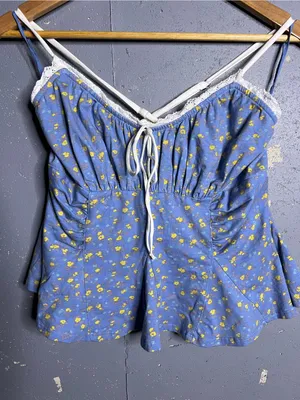 Free People Sammi Tank in Allure Blue Comb in Size Medium thumbnail 4