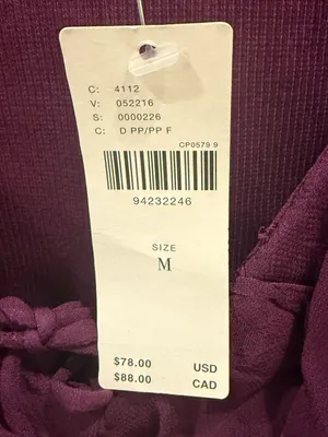 Anthropologie NWT Ribbed Ruffle V-Neck Long Sleeve Top Plum Purple M thumbnail 3