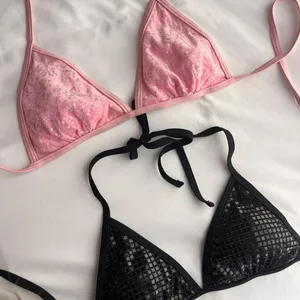 Shein Women's Pink and Black Bikini-and-tankini-tops thumbnail 6