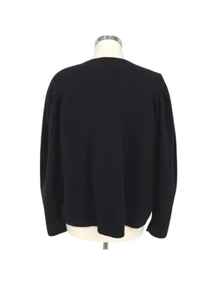 Express Black Puff Sleeve Open Cardigan Sweater Minimalist Quiet Luxury Size XL thumbnail 7